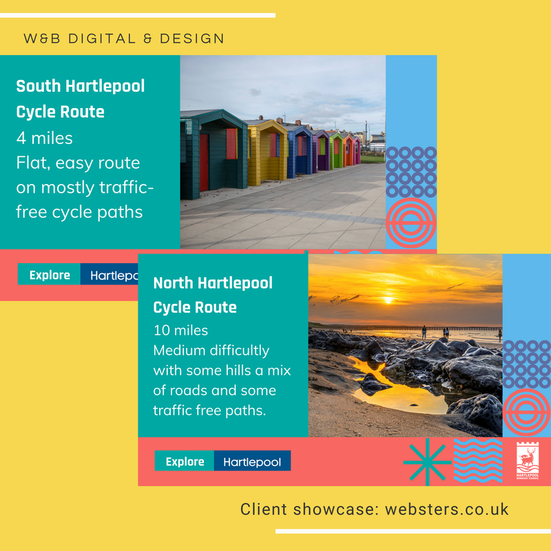 Website graphics for Hartlepool Borough Council's virtual cycle routes