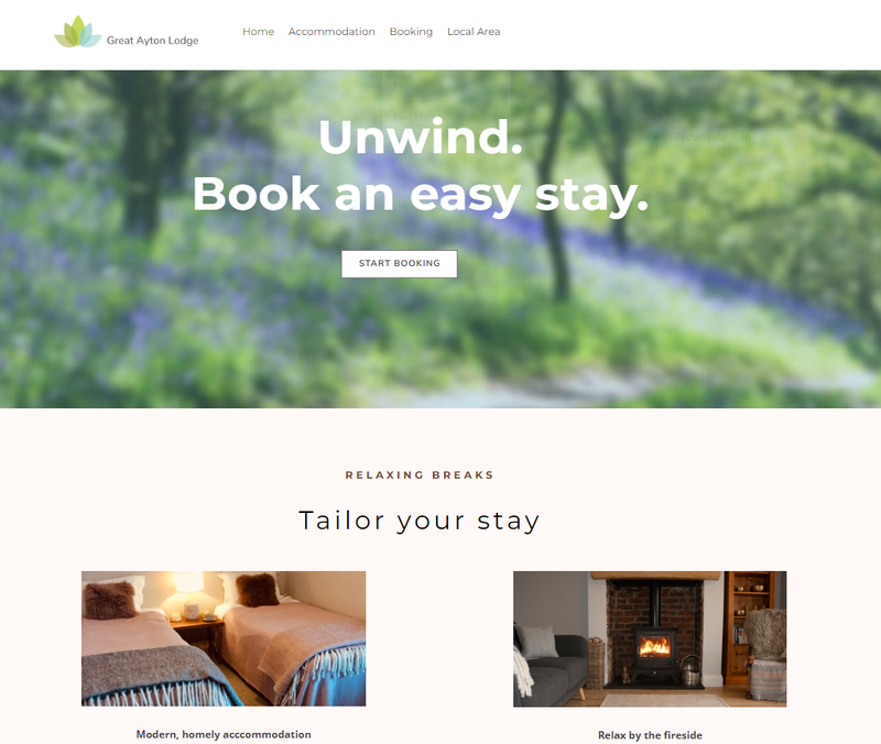 Website design for The Lodge, Great Ayton